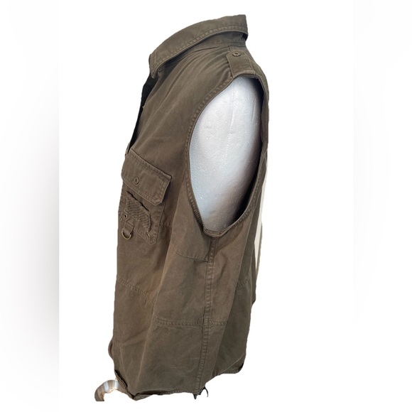 Lauren Ralph Lauren olive green ladies military style snap up vest shirt size M - Picture 3 of 12